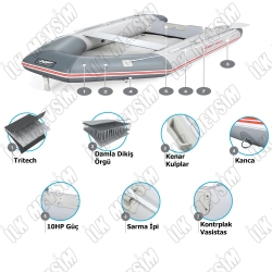 Bestway 65047 Caspian Pro 280cm Air Deck Taban Şişme Bot - 5