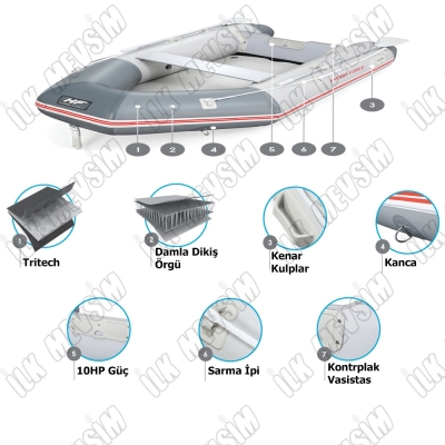 Bestway 65047 Caspian Pro 280cm Air Deck Taban Şişme Bot - 5