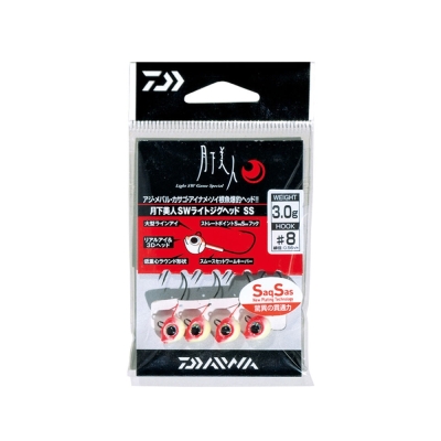 Daiwa Gekkabijin SW Light SS #6 Red Glow Jig Head - 2