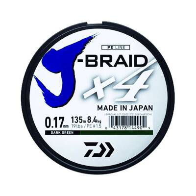 Daiwa J-Braid 4B Dark Green 135m İp Misina - 1