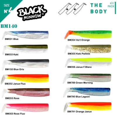 Fiiish Black Minnow BM140/4 3X Gövde Silikon Yem - 1