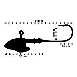 Fishika 2509 #3/0 15gr Fish Jig Head - 2