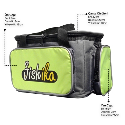 Fishika Tackle Bag Green Grey Balıkçı Malzeme Çantası - 2
