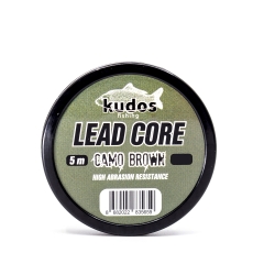 Kudos Lead Core Camo Brown 5m Leader - Kudos