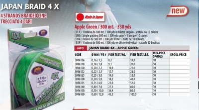 Lineaeffe 4B 300m Apple Green İp Misina - 2