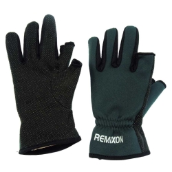 Remixon Neopren Kesik Parmak Siyah Balıkçı Eldiveni - Remixon