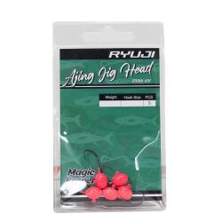 Ryuji Ajing Pink Glow #4 Jig Head - 2