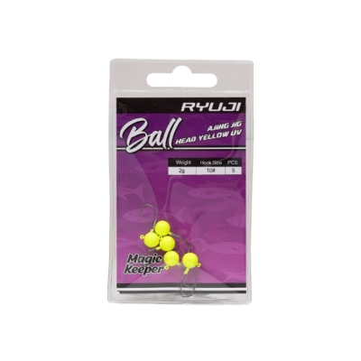 Ryuji Ball Ajing Yellow UV #10 Jig Head - 2