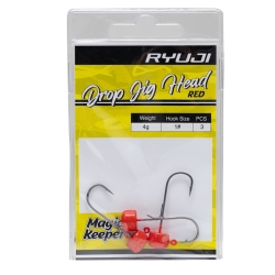 Ryuji Drop Red UV #4 Jig Head - 2