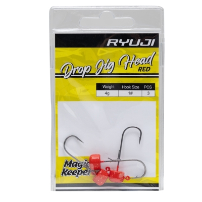 Ryuji Drop Red UV #4 Jig Head - 2