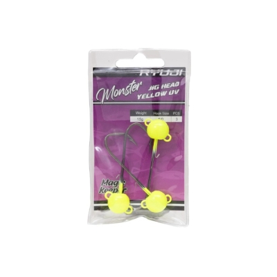 Ryuji Monster Yellow UV #3/0 Jig Head - 2