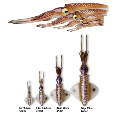 Savage gear 3D Swim Squid 9,5cm 5gr 4 Adet Silikon Yem - 1
