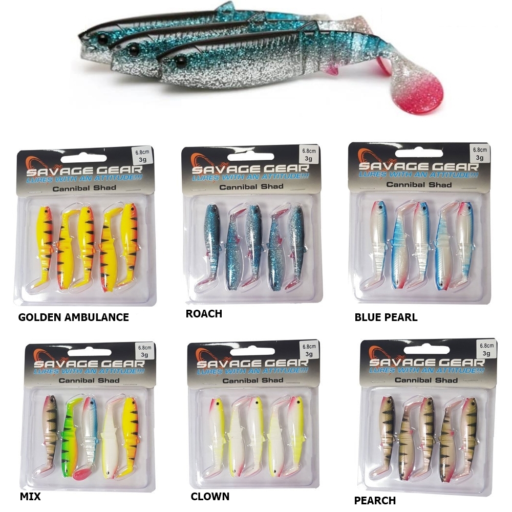 Savage gear Cannibal Shad 6,8cm 3gr 5 Adet Silikon Yem