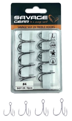 Savage Gear SGY 2X Trebles 8 Adet Üçlü İğne - 1