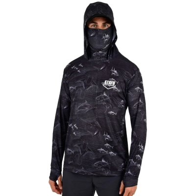 Stafu Pro Stratos Kapüşonlu Frenzy Black Performans T-Shirt - 1