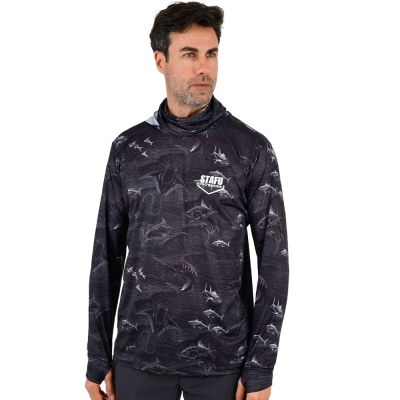 Stafu Pro Stratos Kapüşonlu Frenzy Black Performans T-Shirt - 4