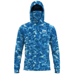 Stafu Pro Stratos Kapüşonlu Sea Chaos Blue Performans T-Shirt - Stafu Pro